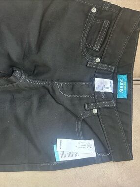 Skin Black Boy’s Slim Straight Jeans with White Stitching NWT